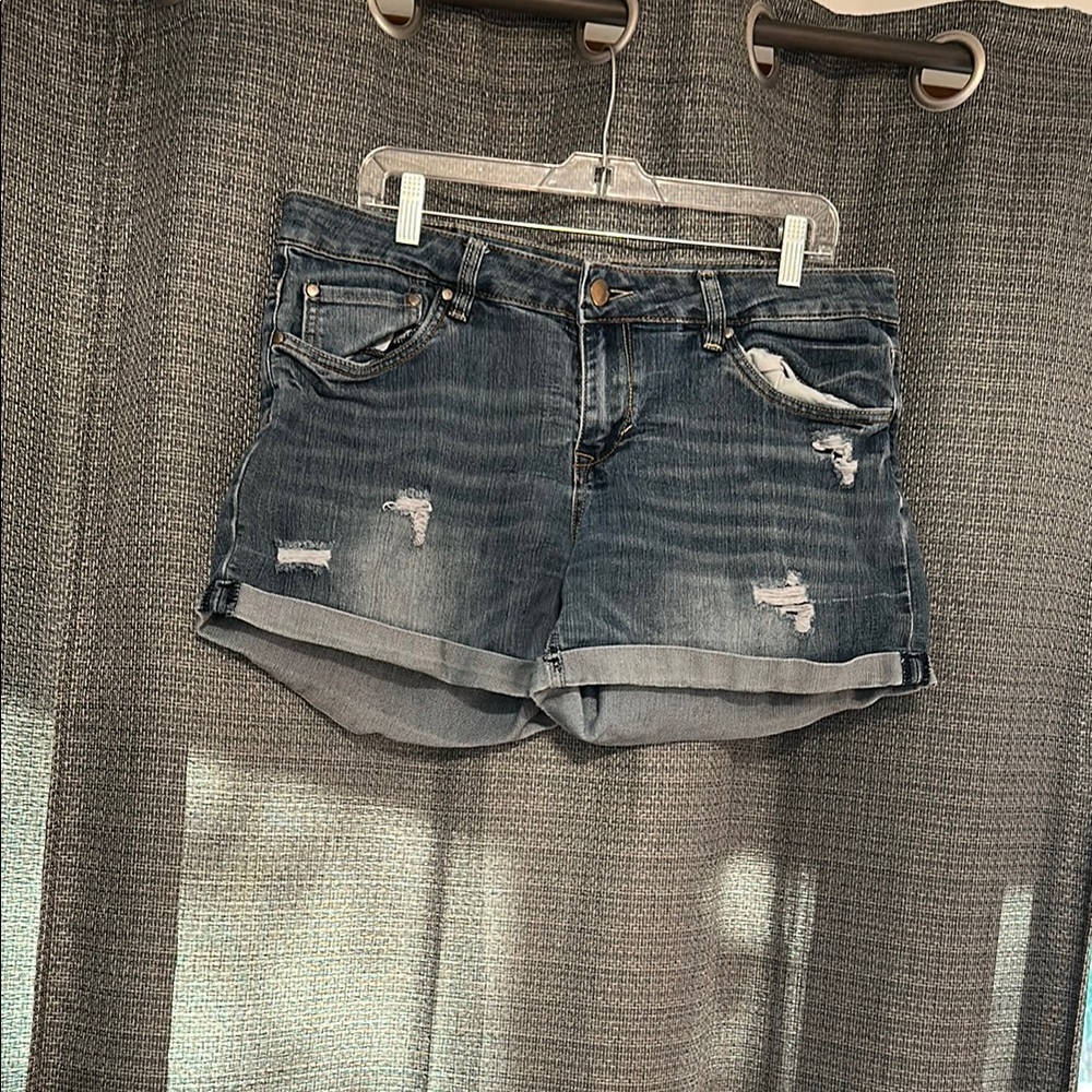 Dollhouse Blue Jean Shorts Distressed Cut-Off
